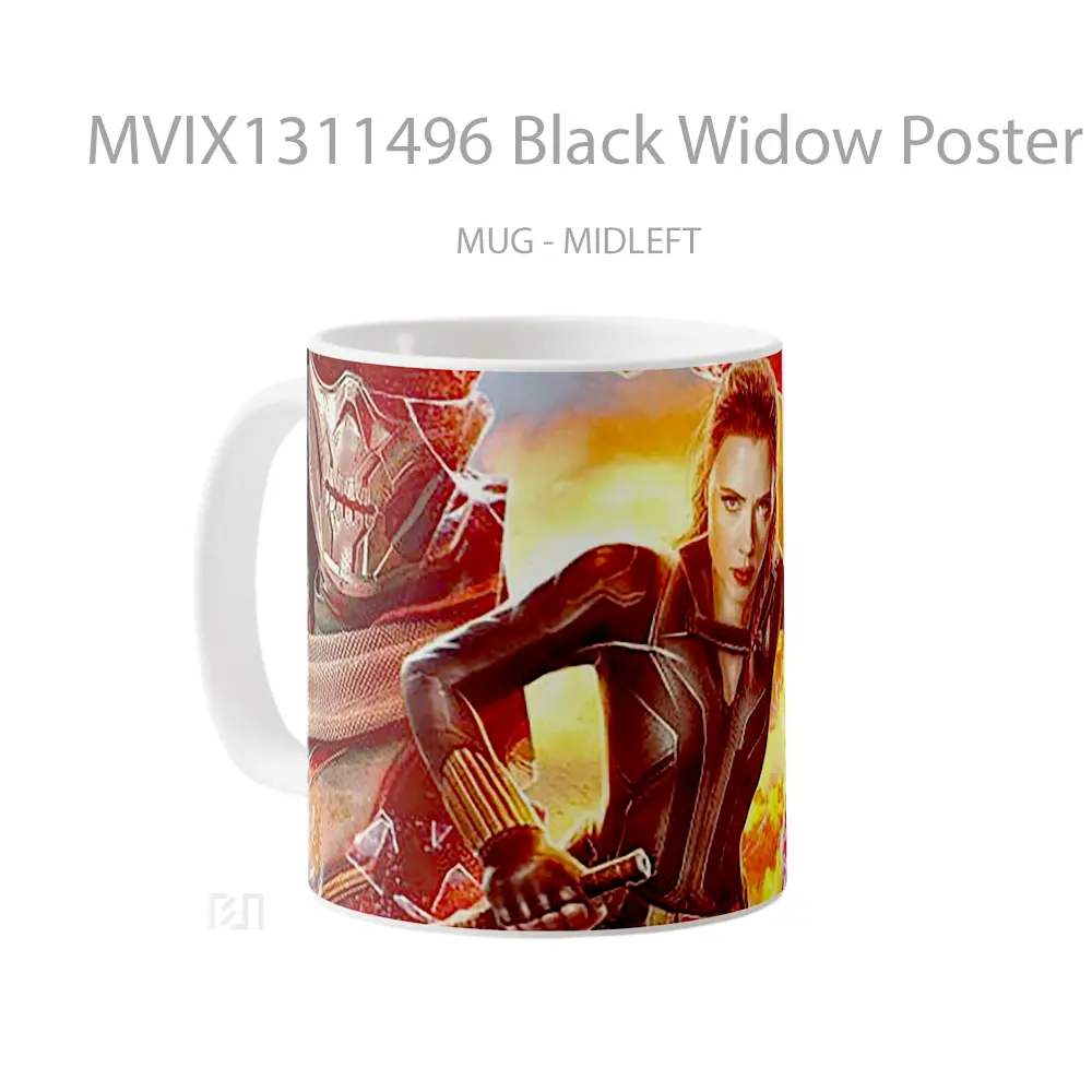 Mug Black Widow Poster 2021 Gelas Superhero - All-side / Desain