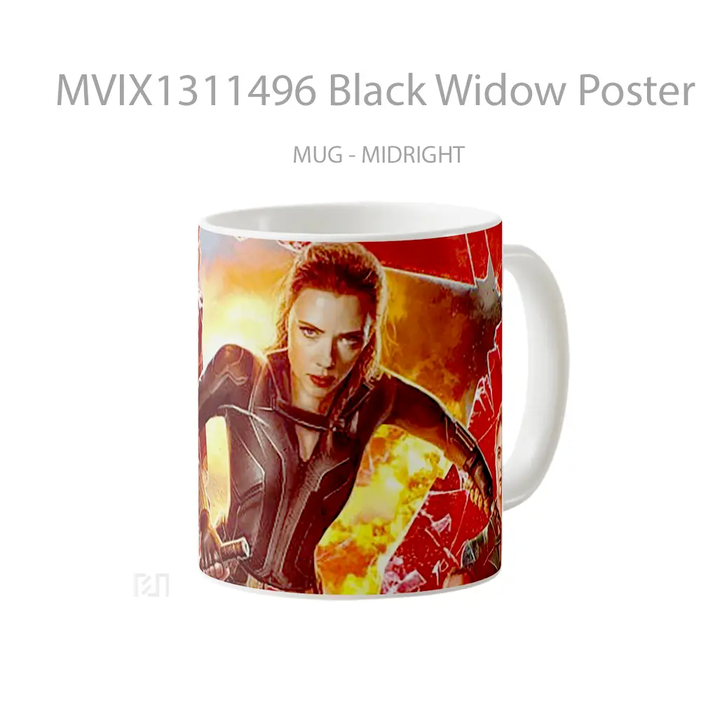 Mug Black Widow Poster 2021 Gelas Superhero - All-side / Desain