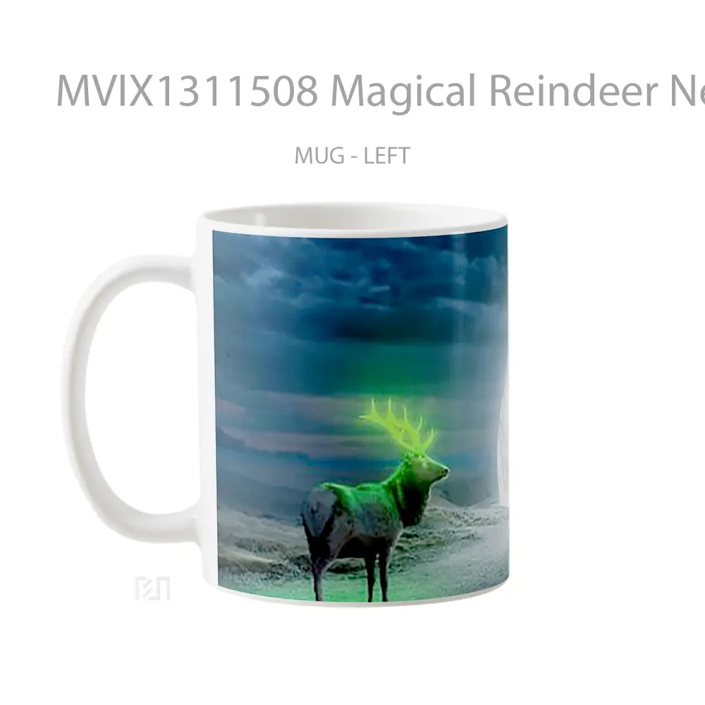 Mug Magical Reindeer Next To The Moon Gelas Hewan Lucu - All-side / Desain