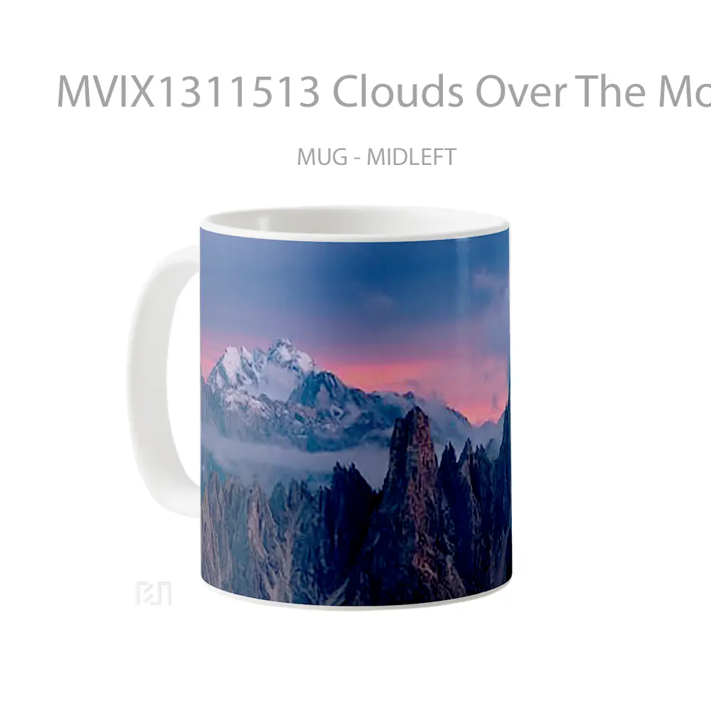Mug Clouds Over The Mountains Gelas Pemandangan Alam - All-side / Desain
