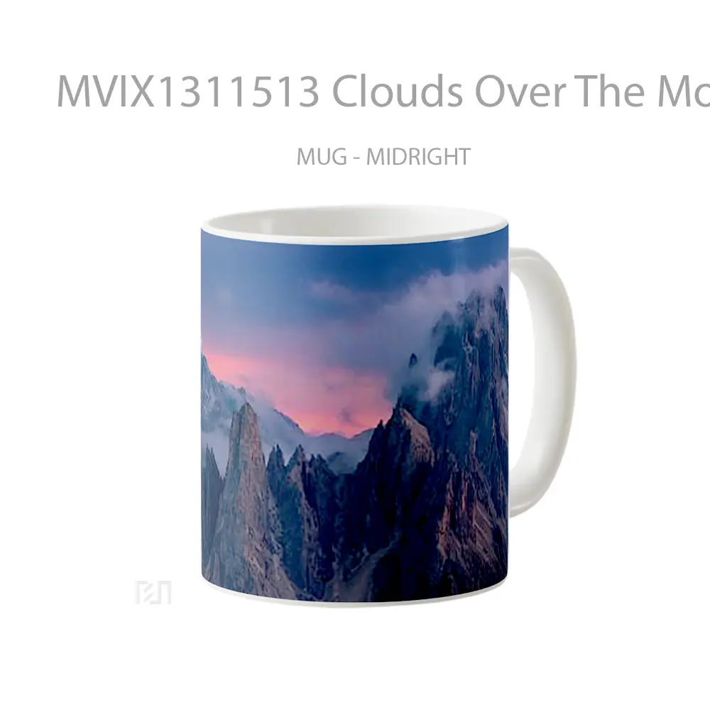 Mug Clouds Over The Mountains Gelas Pemandangan Alam - All-side / Desain