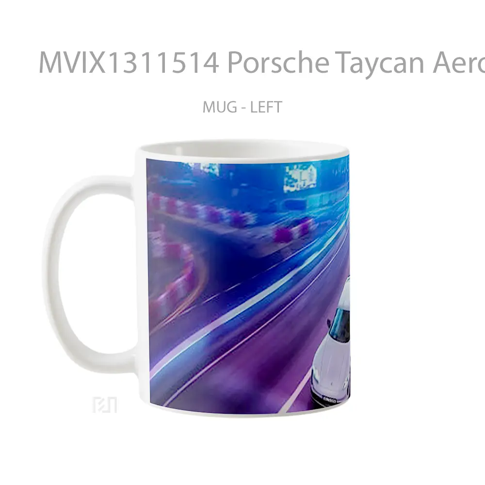 Mug Porsche Taycan Aerokit Tech Art Cangkir Mobil - All-side / Desain