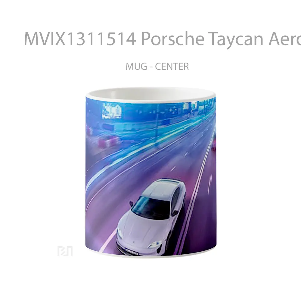 Mug Porsche Taycan Aerokit Tech Art Cangkir Mobil