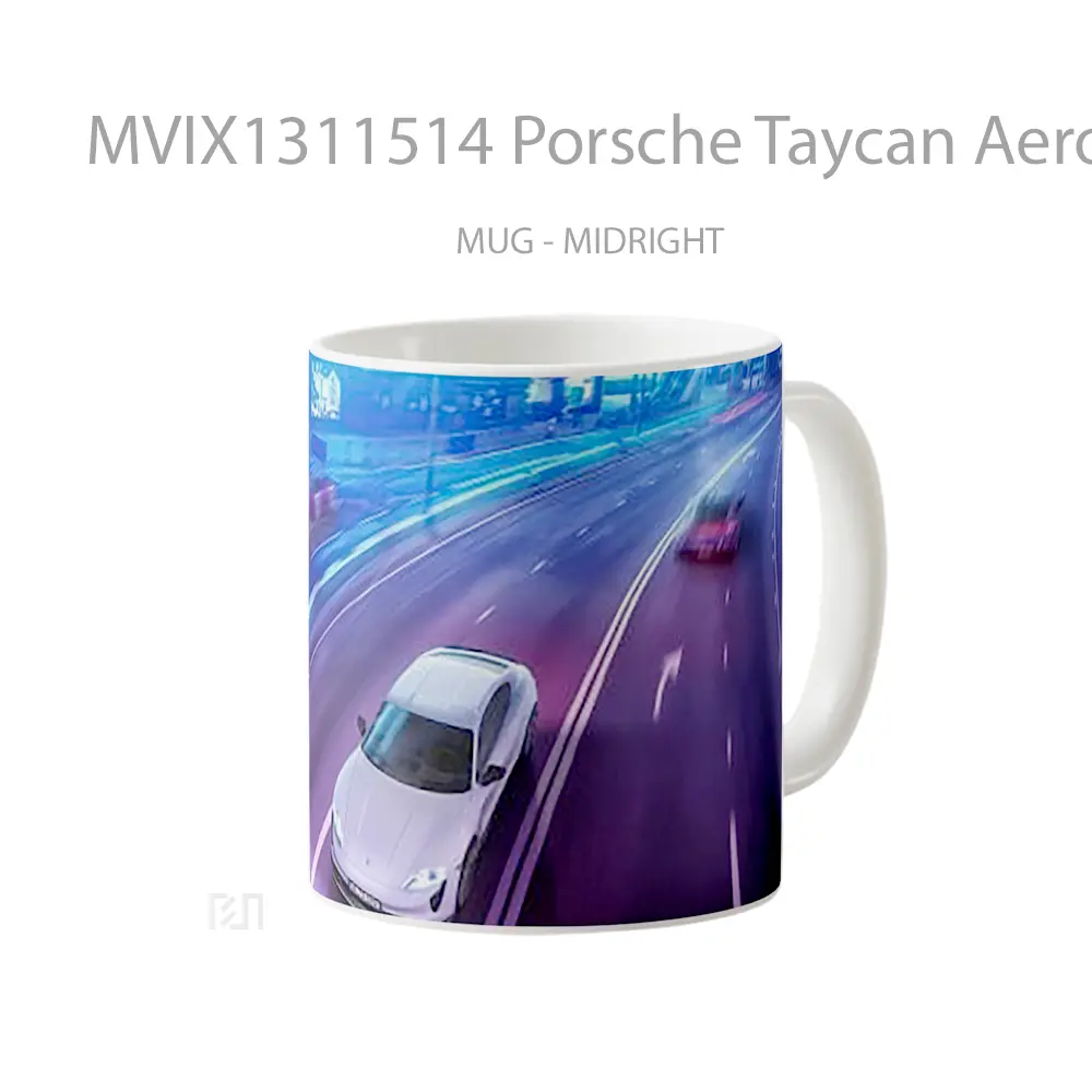 Mug Porsche Taycan Aerokit Tech Art Cangkir Mobil - All-side / Desain
