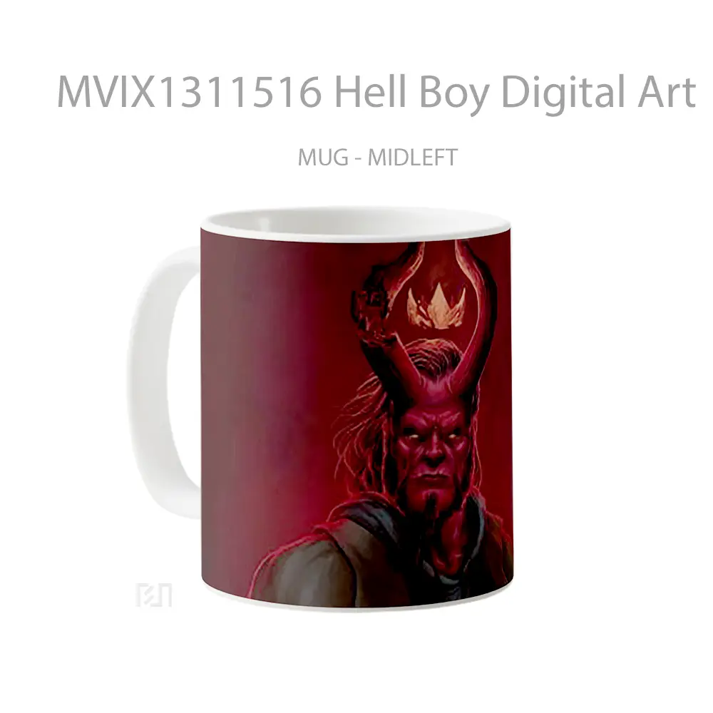 Mug Hell Boy Digital Art Gelas Seni Modern - All-side / Desain