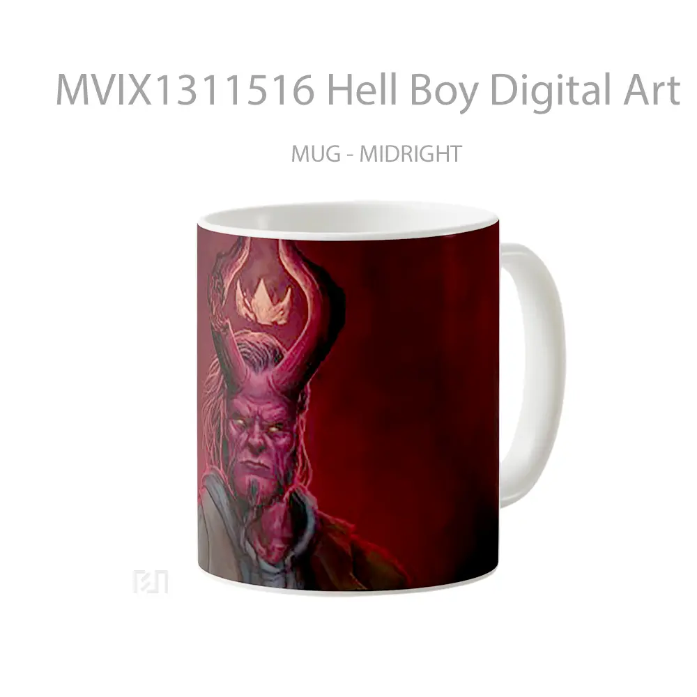 Mug Hell Boy Digital Art Gelas Seni Modern - All-side / Desain