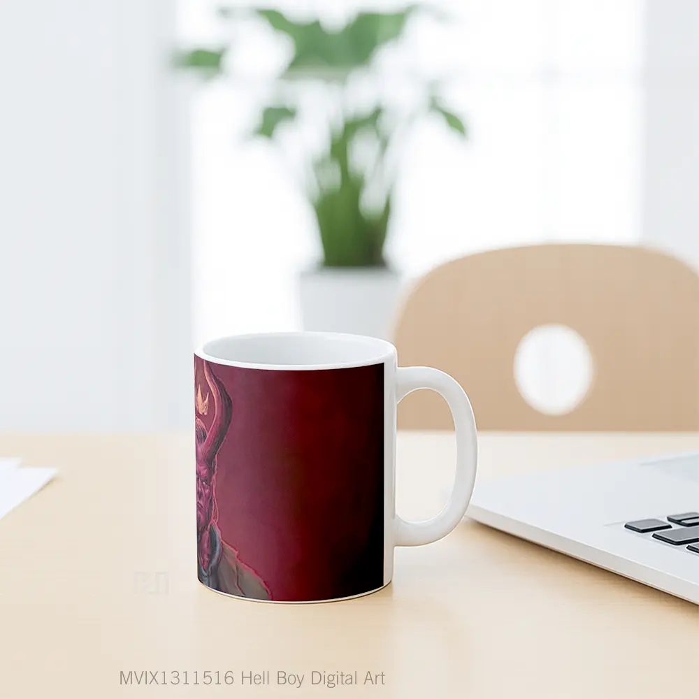 Mug Hell Boy Digital Art Gelas Seni Modern - All-side / Desain