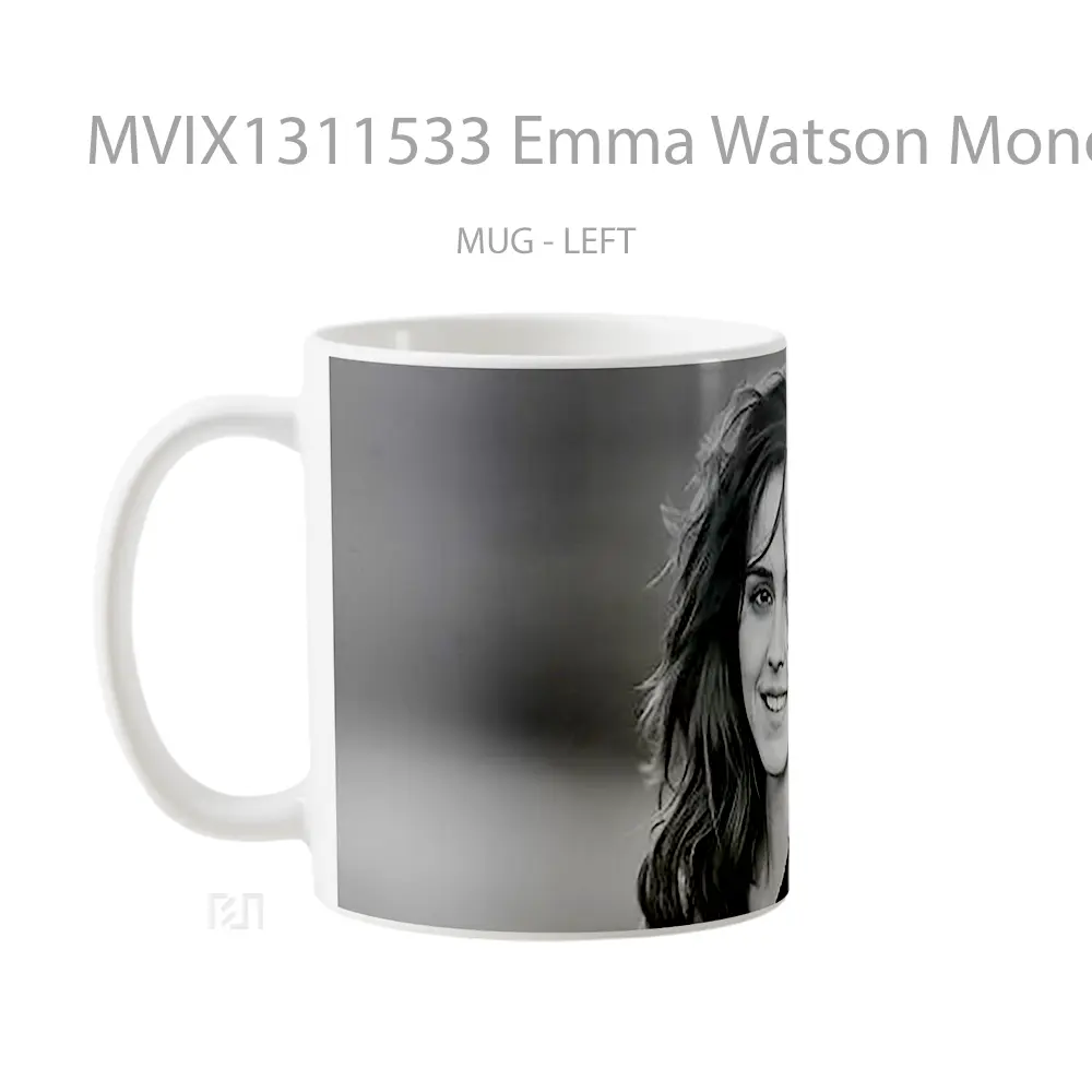 Mug Emma Watson Monochrome Gelas Selebriti - All-side / Desain