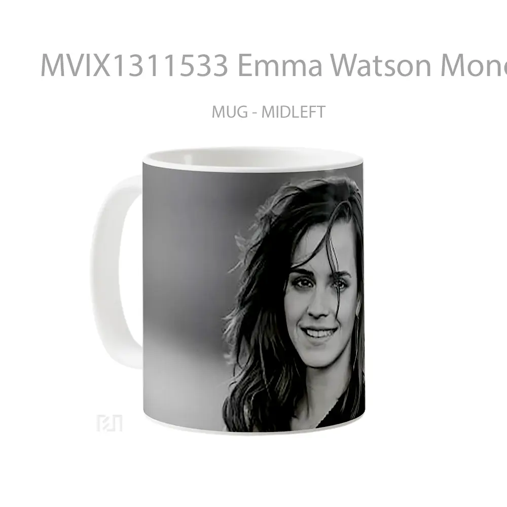 Mug Emma Watson Monochrome Gelas Selebriti - All-side / Desain