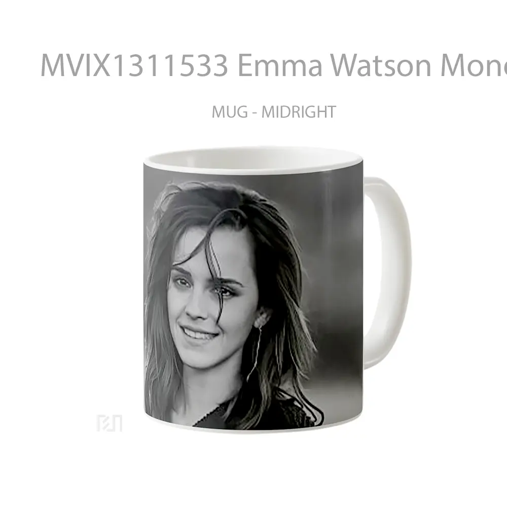 Mug Emma Watson Monochrome Gelas Selebriti - All-side / Desain