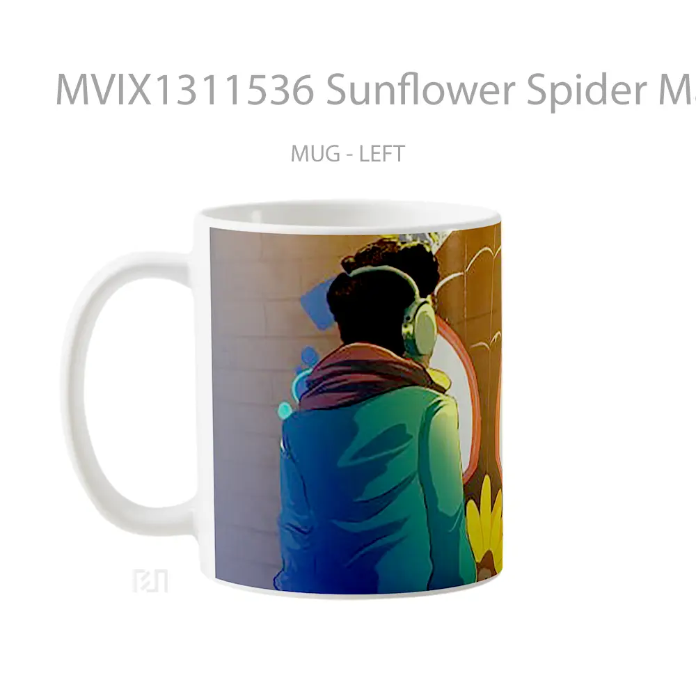 Mug Sunflower Spider Man Fanart Gelas Superhero - All-side / Desain