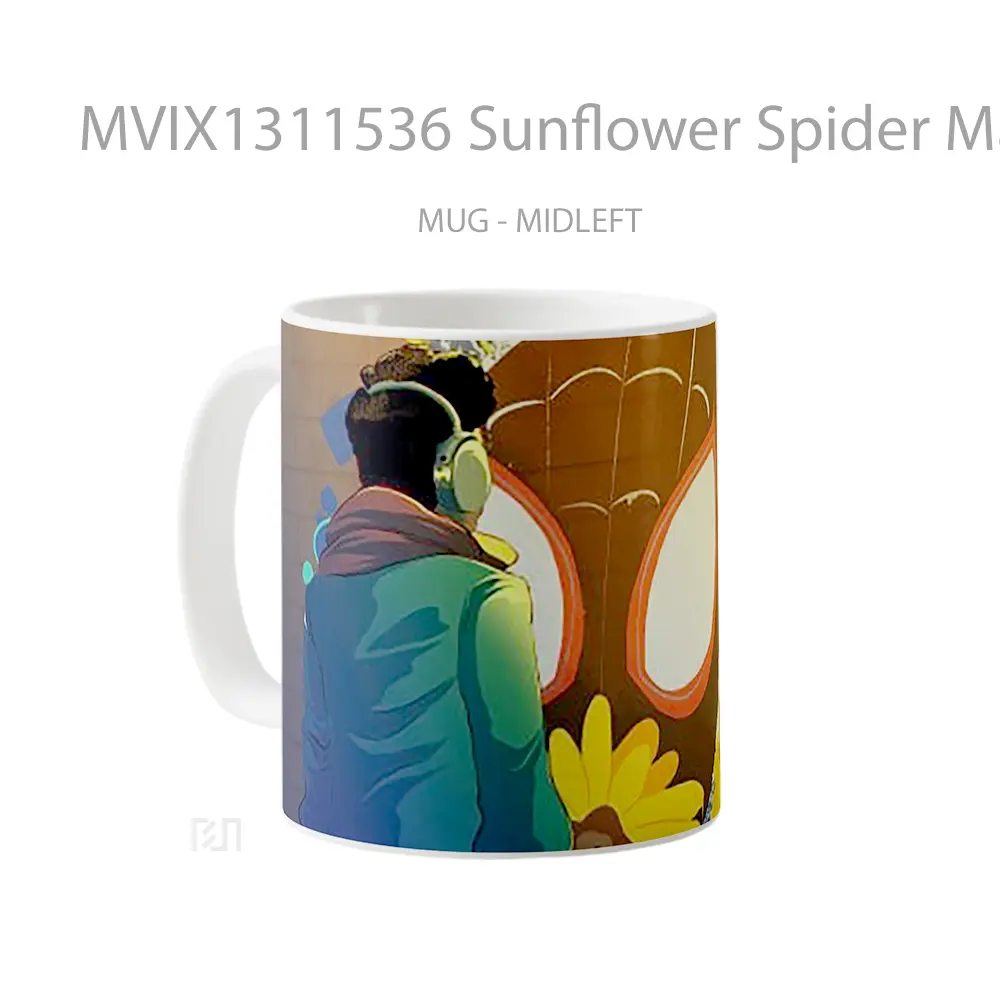 Mug Sunflower Spider Man Fanart Gelas Superhero - All-side / Desain
