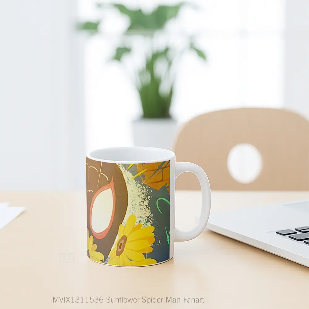 Mug Sunflower Spider Man Fanart Gelas Superhero - All-side / Desain