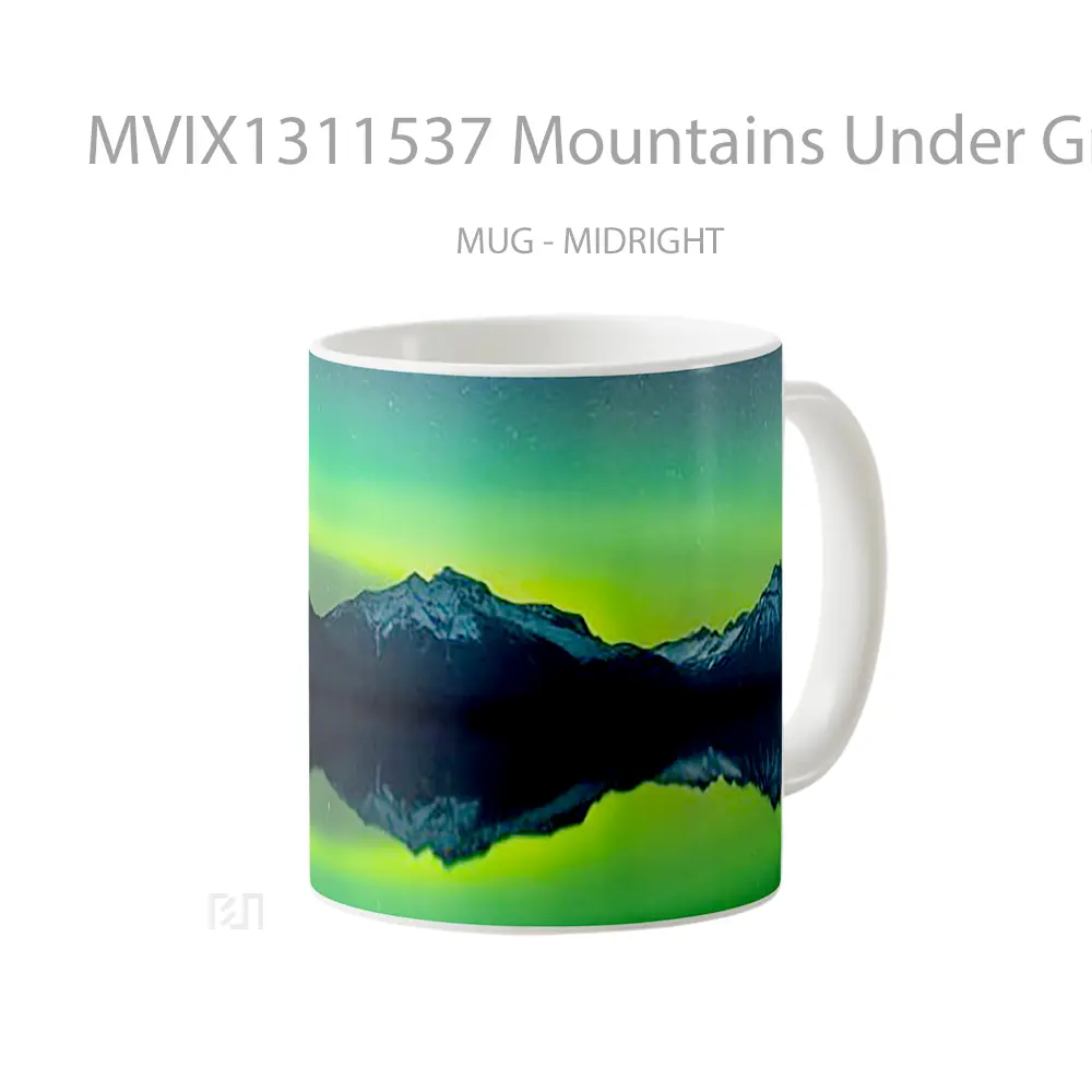 Mug Mountains Under Green Sky Gelas Pemandangan Alam - All-side / Desain