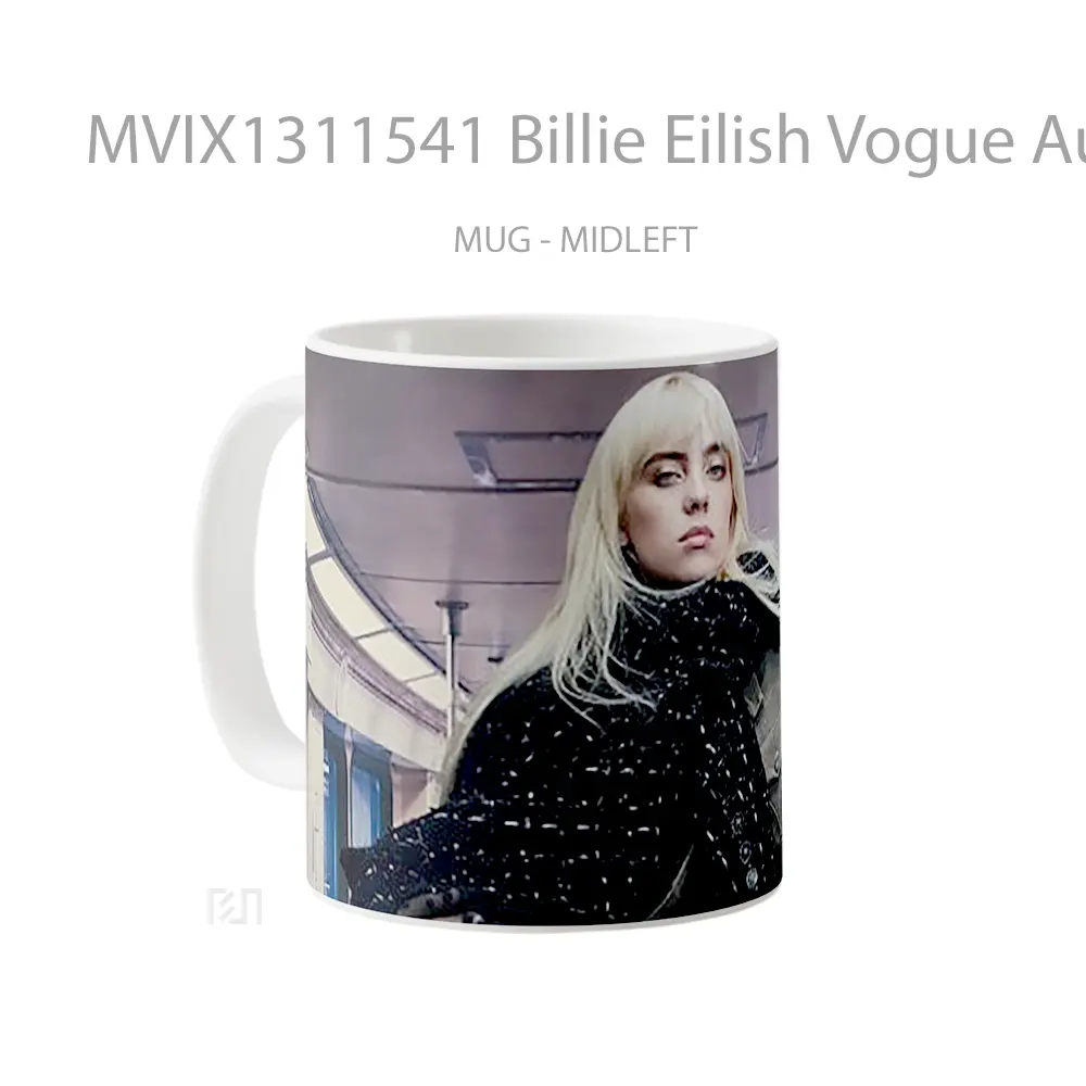Mug Billie Eilish Vogue Australia Gelas Selebriti - All-side / Desain