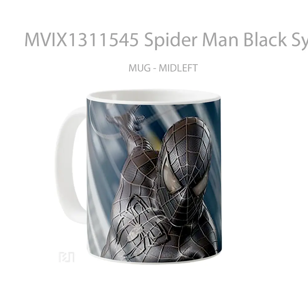 Mug Spider Man Black Symbiote Suit Gelas Superhero - All-side / Desain