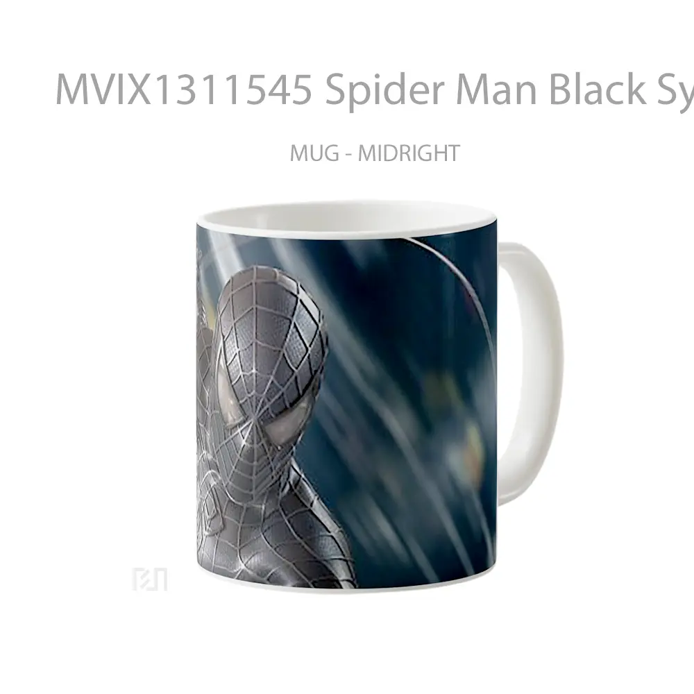 Mug Spider Man Black Symbiote Suit Gelas Superhero - All-side / Desain