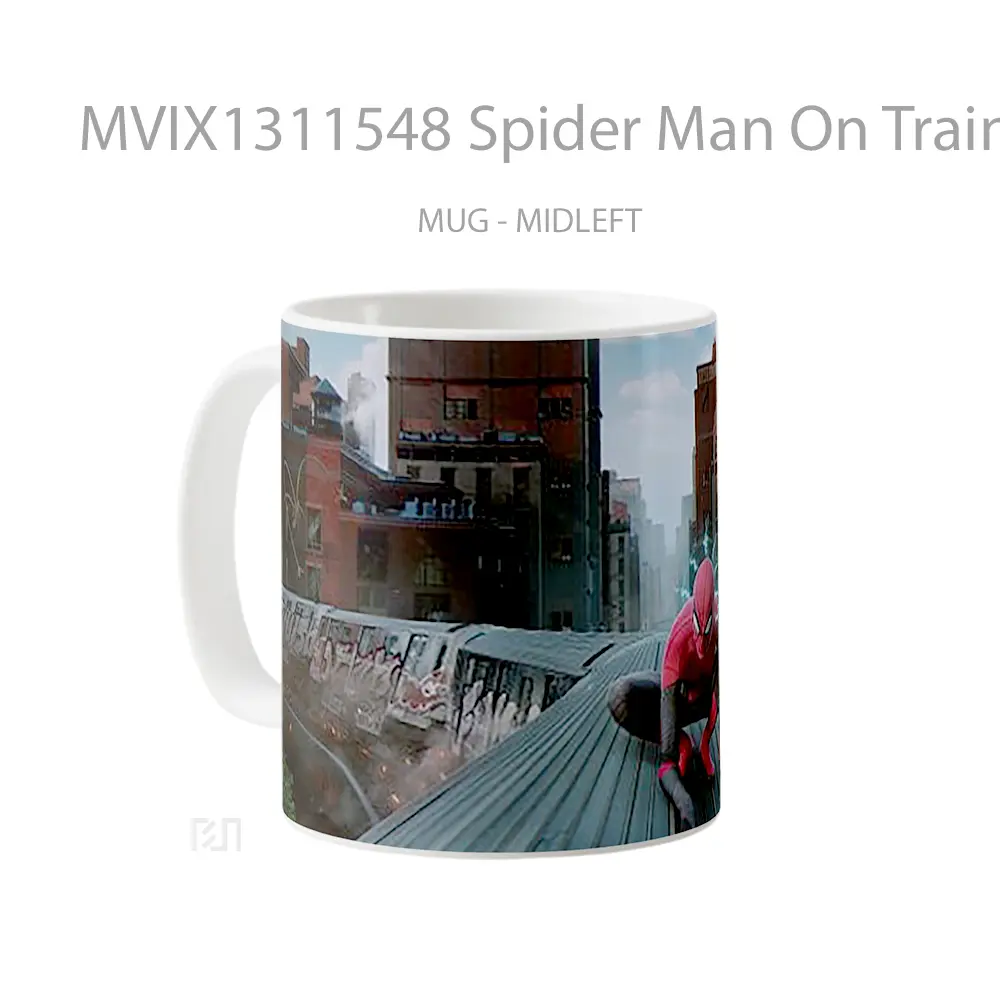 Mug Spider Man On Train Gelas Superhero - All-side / Desain