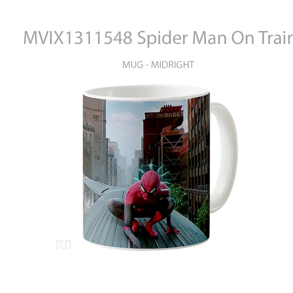 Mug Spider Man On Train Gelas Superhero - All-side / Desain