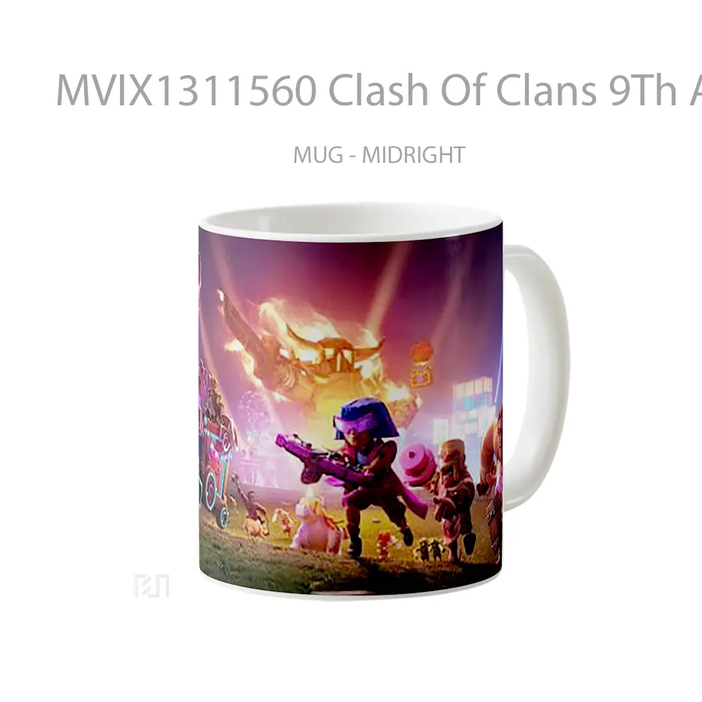 Mug Clash Of Clans 9Th Anniversary Gelas Keramik Unik - All-side / Desain