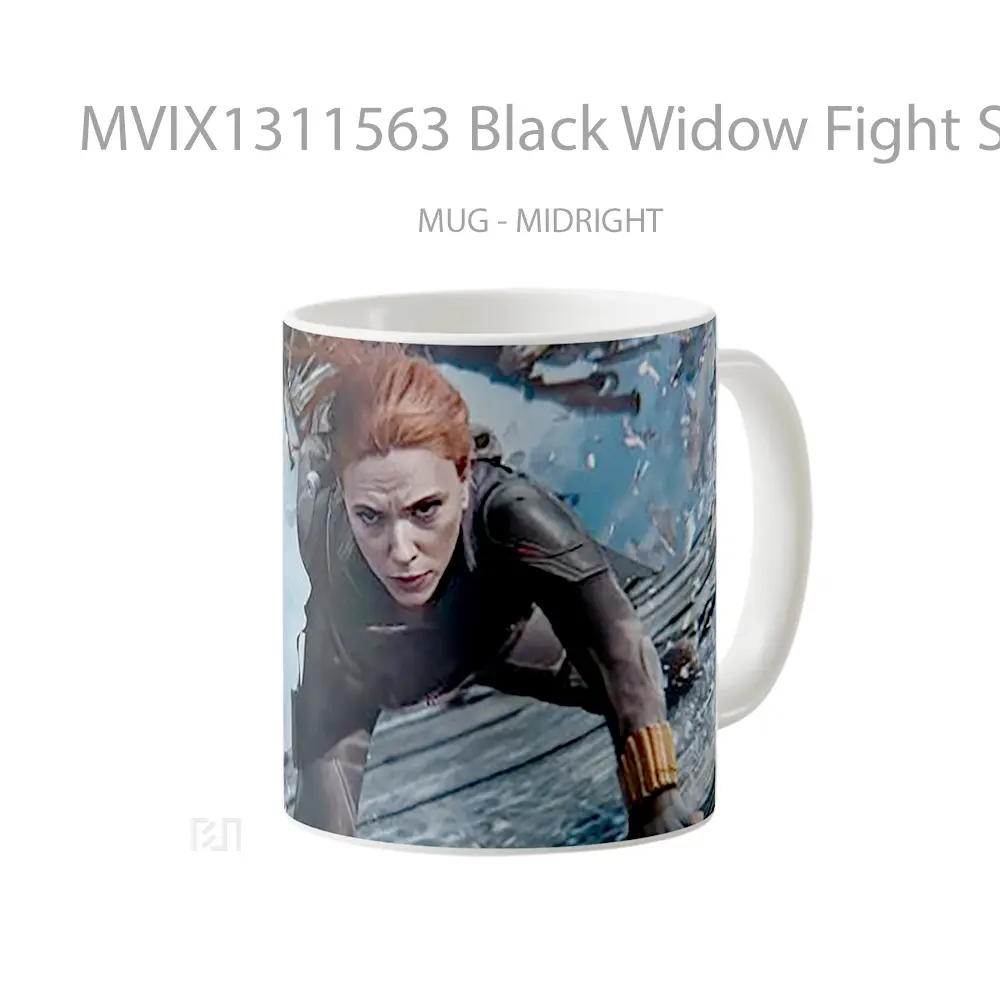 Mug Black Widow Fight Scene Gelas Superhero - All-side / Desain