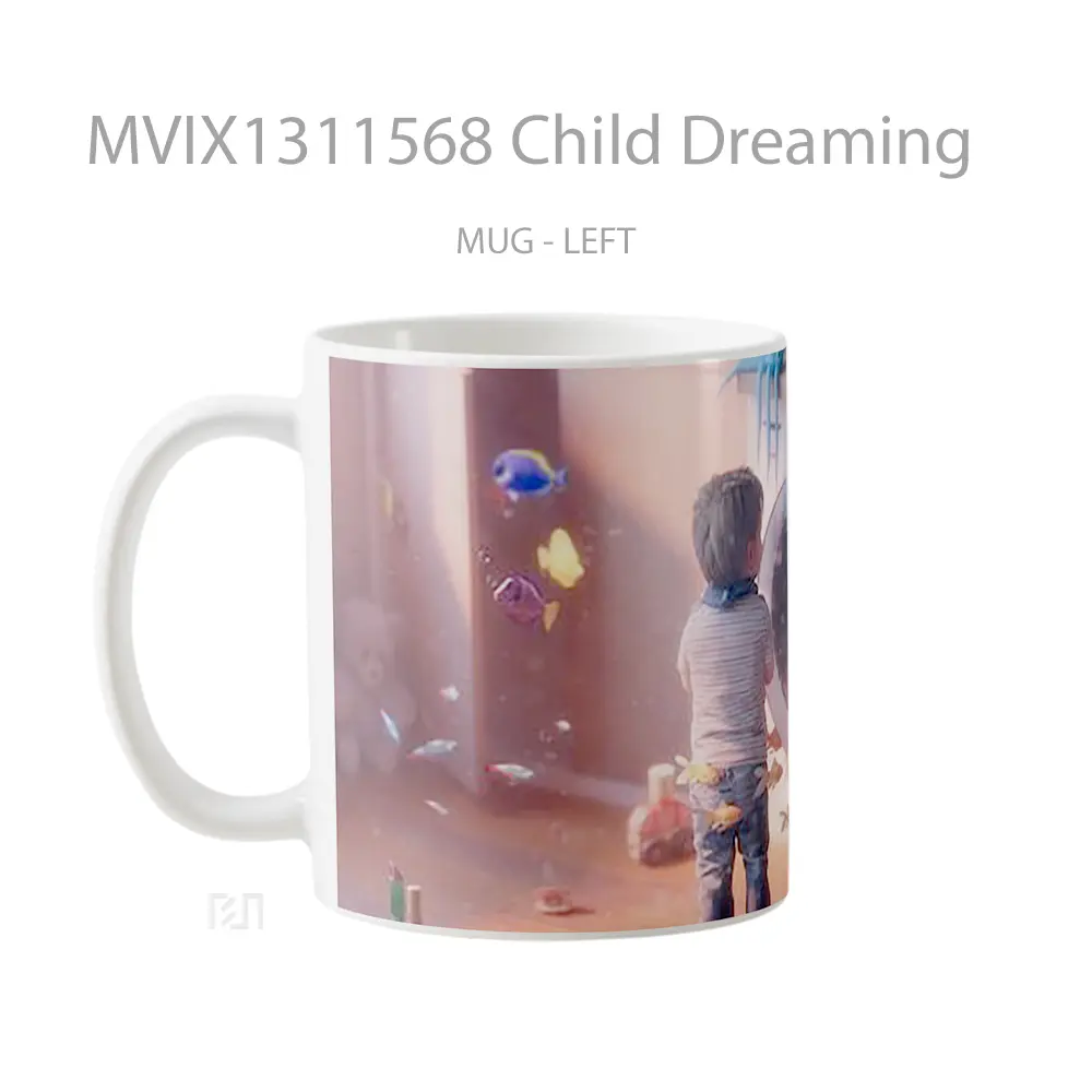 Mug Child Dreaming Gelas Keramik Unik - All-side / Desain