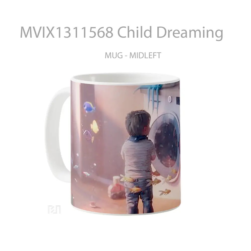 Mug Child Dreaming Gelas Keramik Unik - All-side / Desain