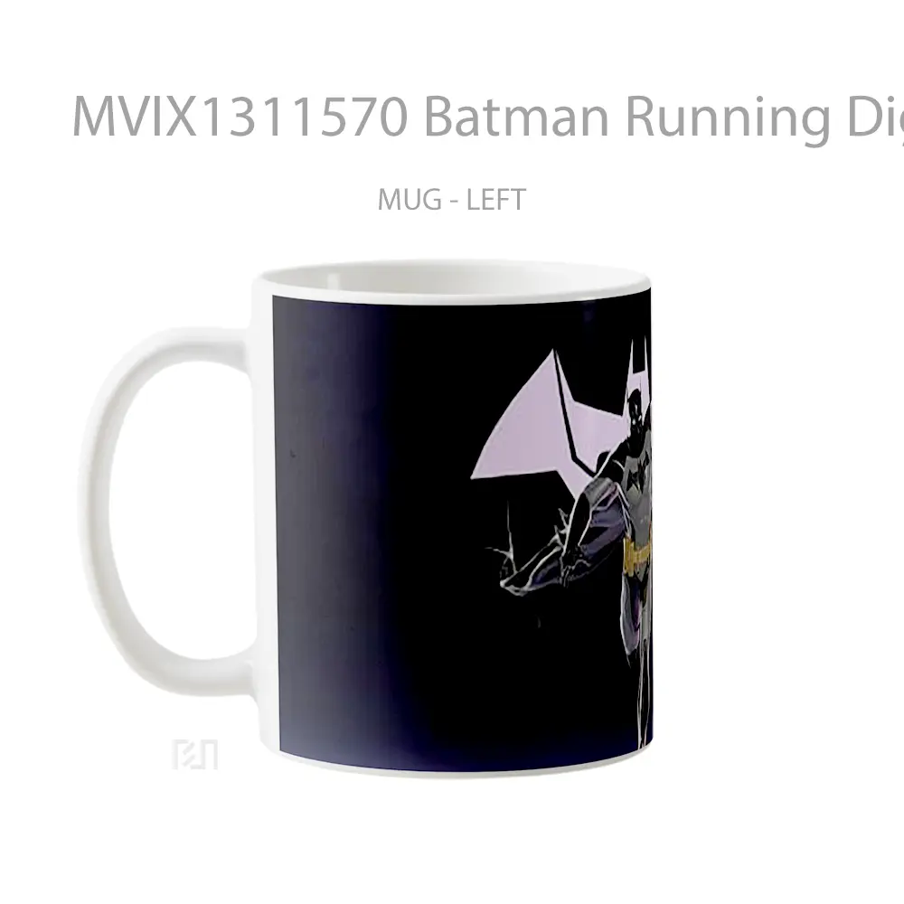 Mug Batman Running Digital Art Gelas Superhero - All-side / Desain