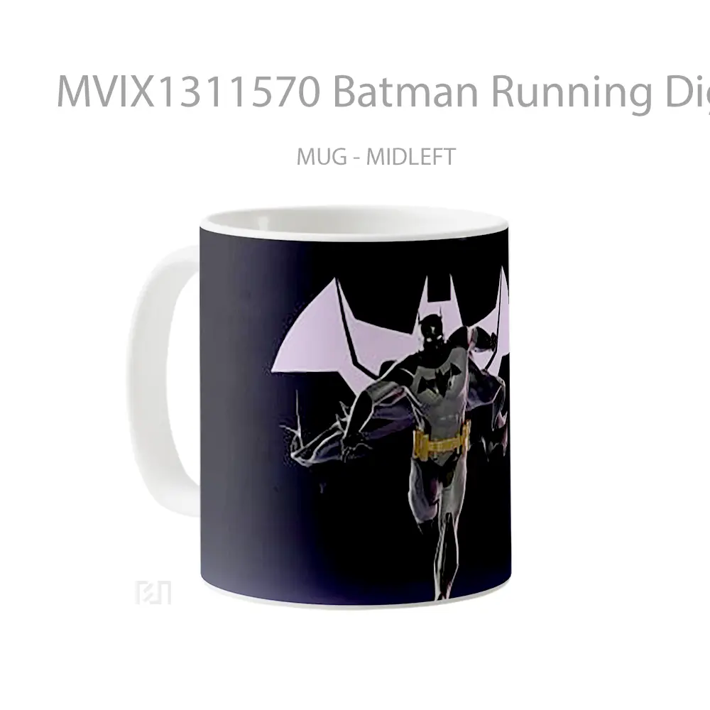 Mug Batman Running Digital Art Gelas Superhero - All-side / Desain