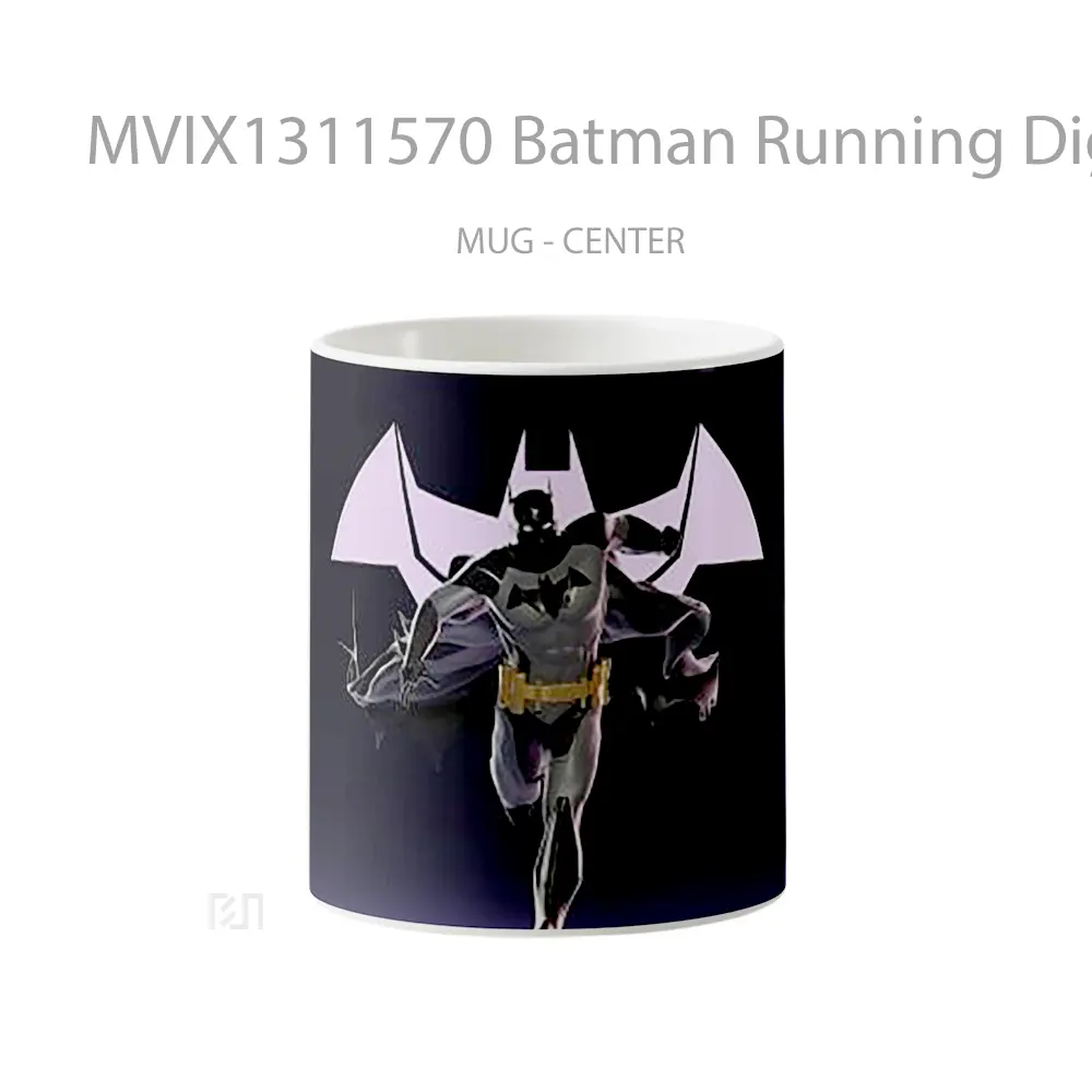 Mug Batman Running Digital Art Gelas Superhero