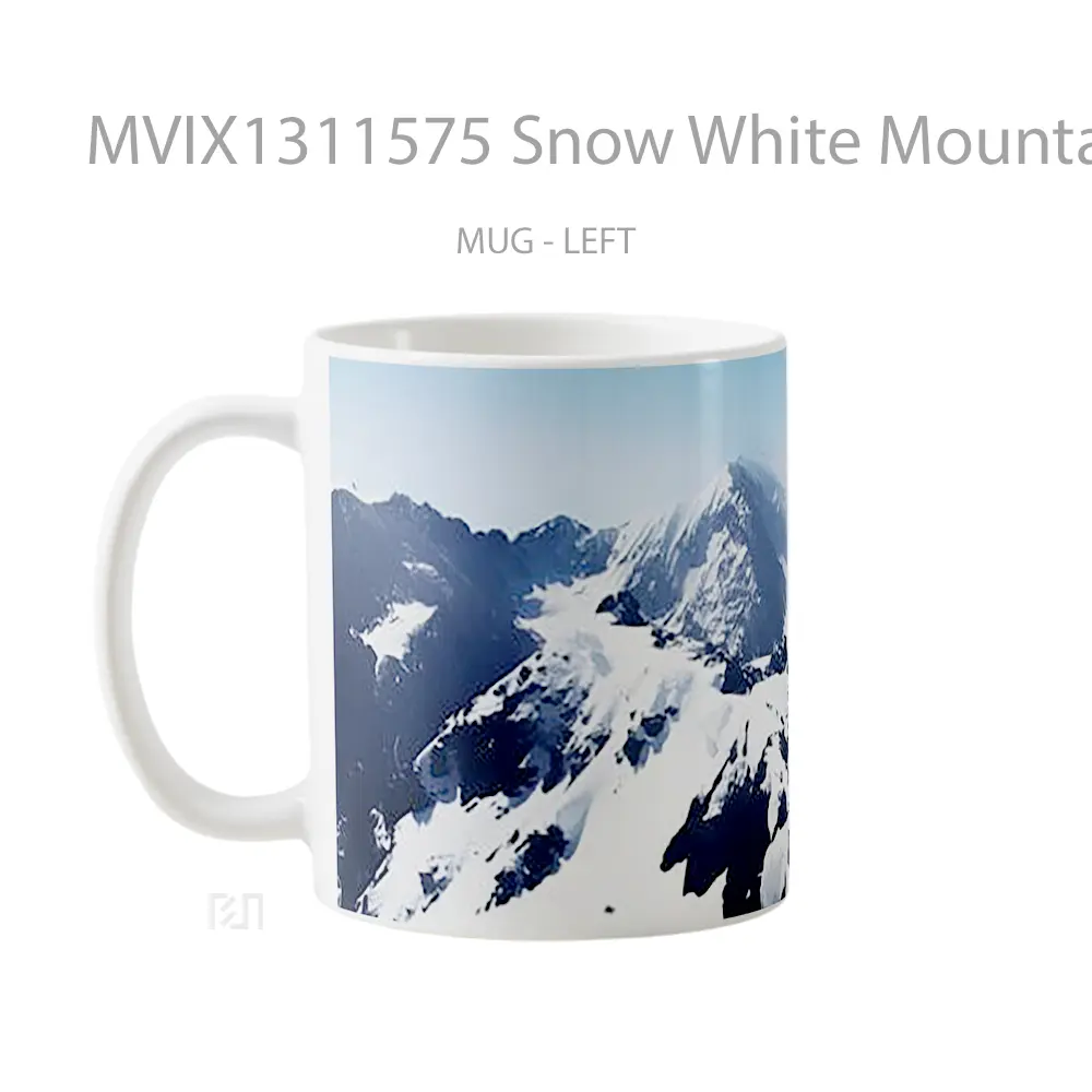 Mug Snow White Mountains Gelas Pemandangan Alam - All-side / Desain