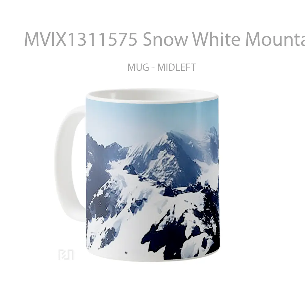 Mug Snow White Mountains Gelas Pemandangan Alam - All-side / Desain