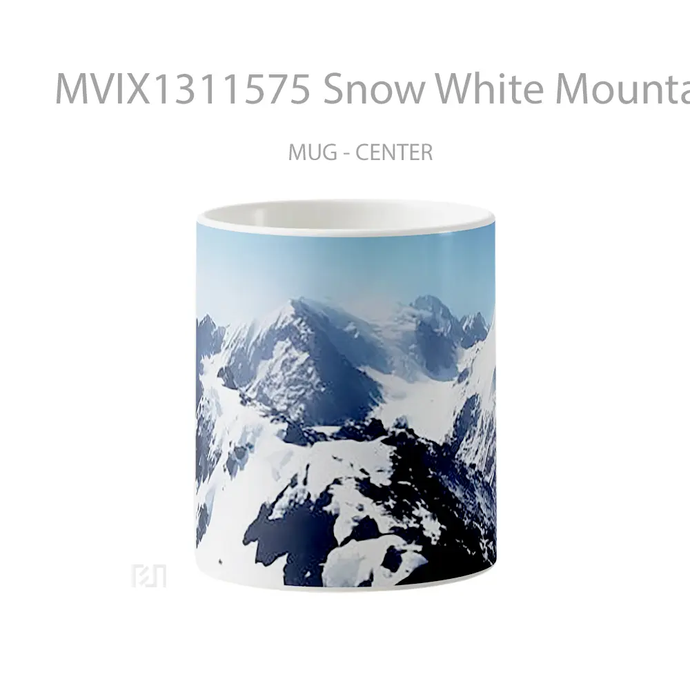 Mug Keramik Premium SNI - Mug Snow White Mountains Gelas Pemandangan Alam