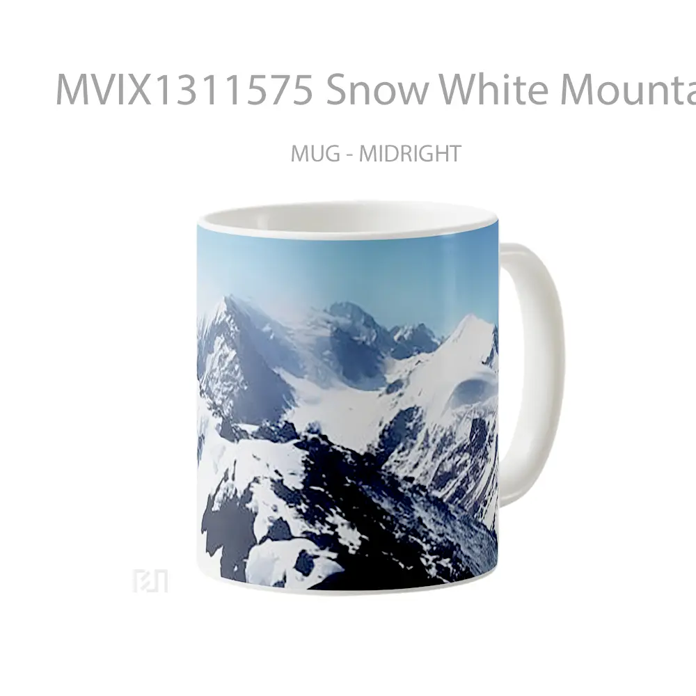 Mug Snow White Mountains Gelas Pemandangan Alam - All-side / Desain