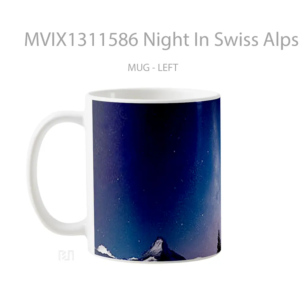 Mug Night In Swiss Alps Gelas Keramik Unik - All-side / Desain