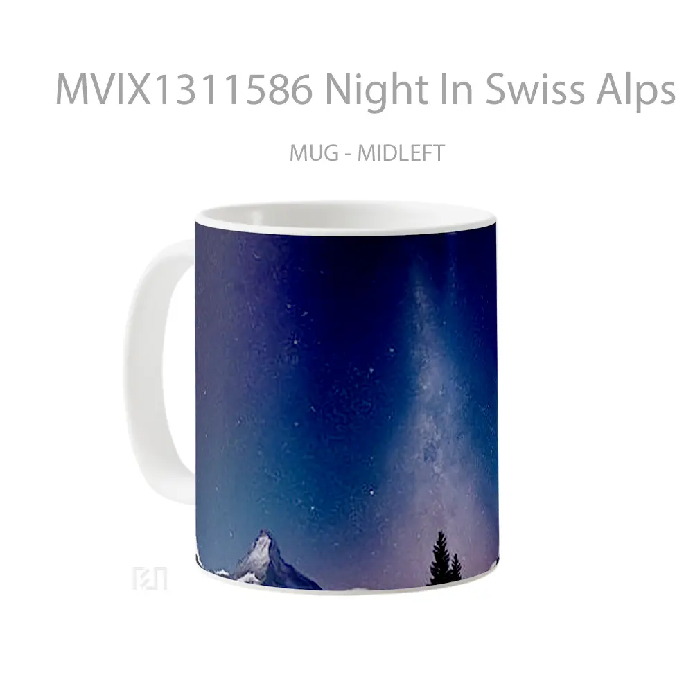 Mug Night In Swiss Alps Gelas Keramik Unik - All-side / Desain