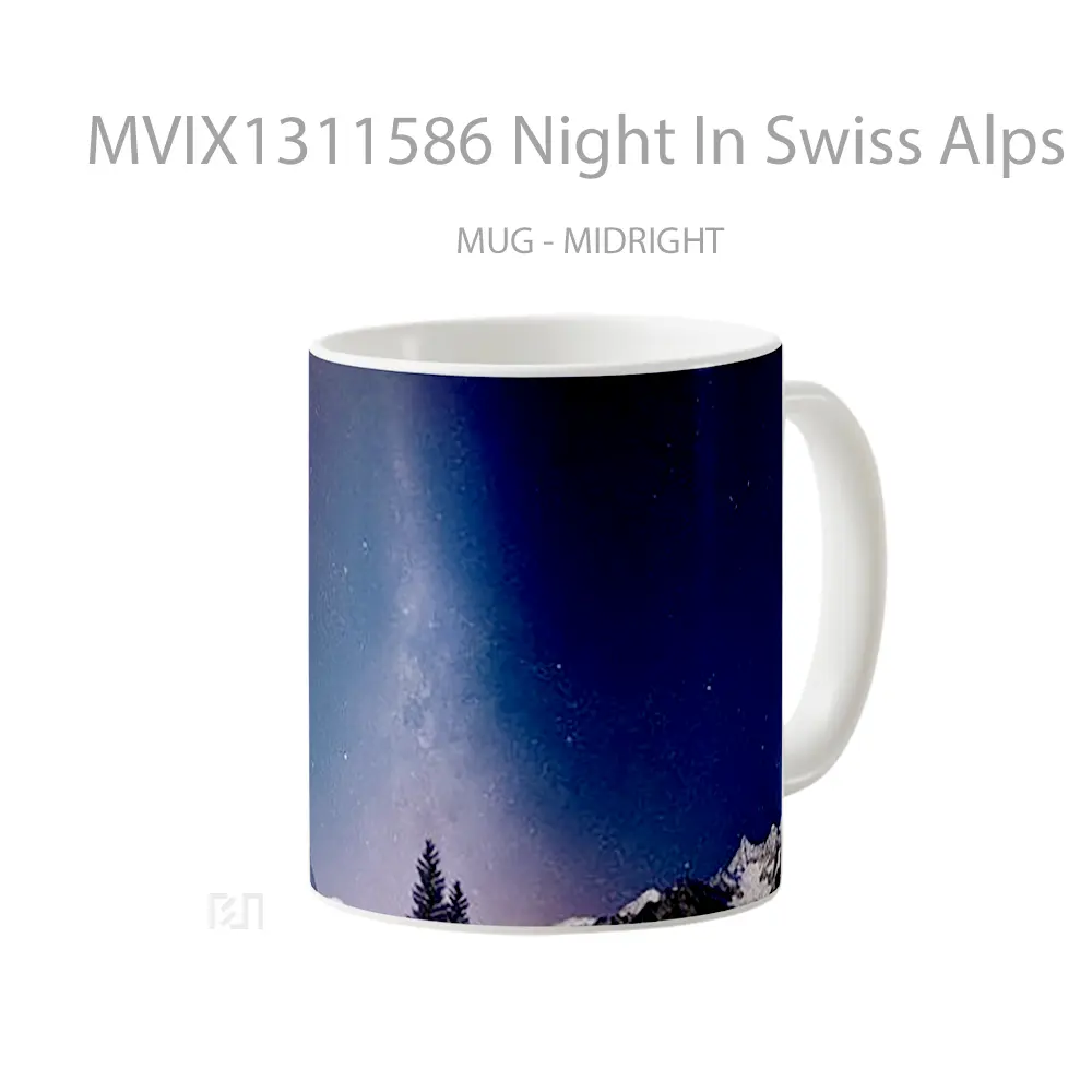 Mug Night In Swiss Alps Gelas Keramik Unik - All-side / Desain