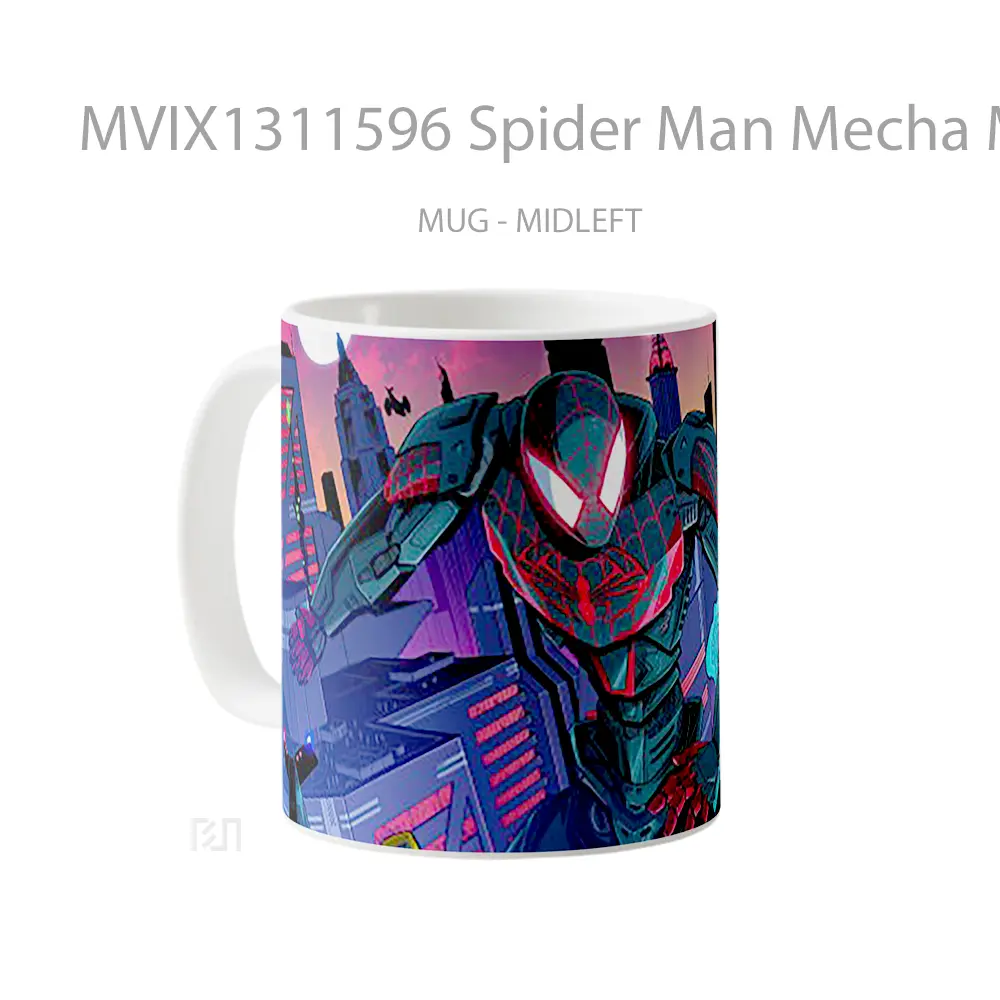 Mug Spider Man Mecha Miles Morales Gelas Superhero - All-side / Desain