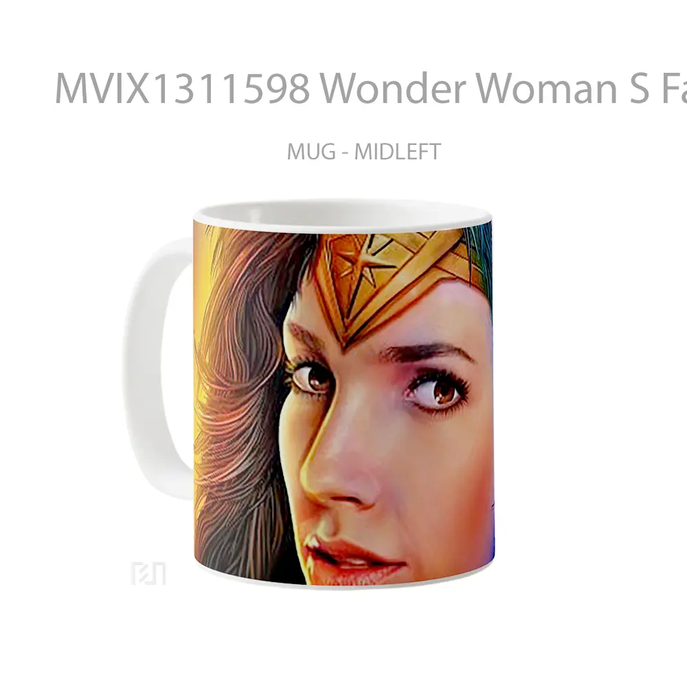 Mug Wonder Woman S Face Gelas Superhero - All-side / Desain