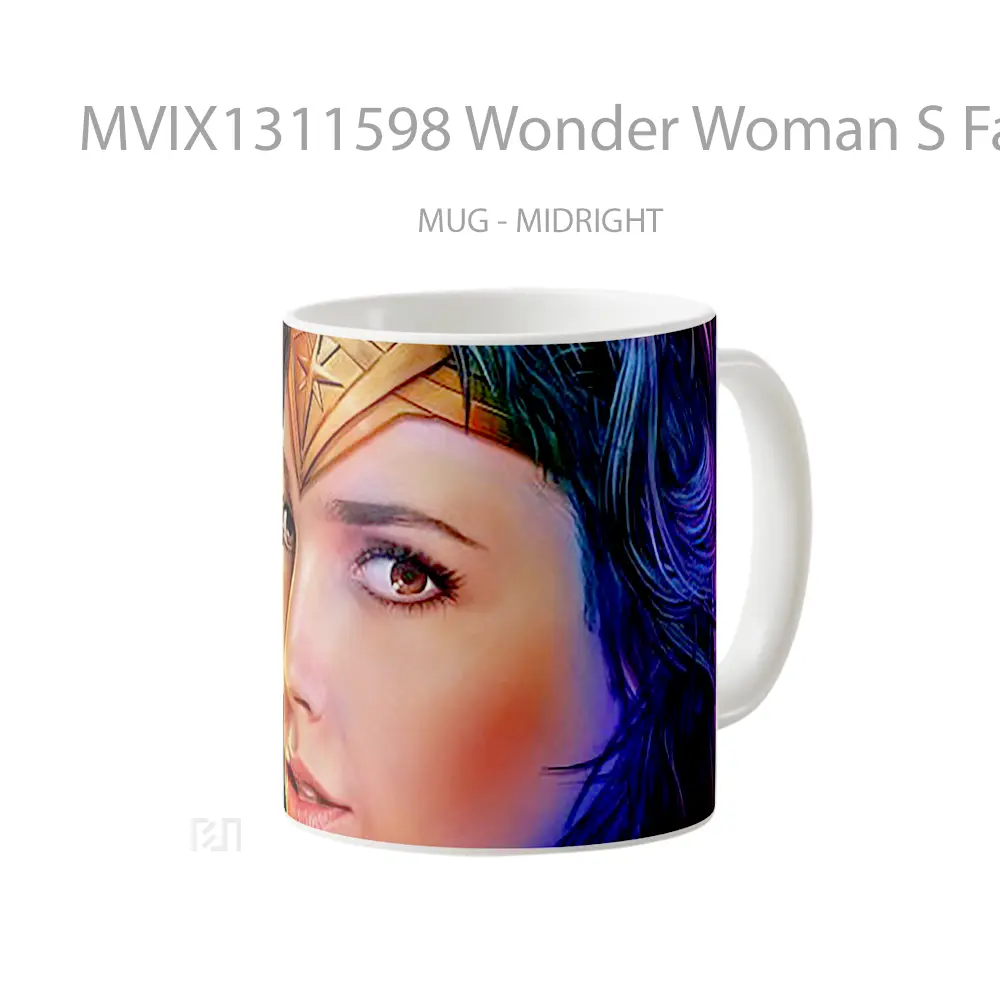 Mug Wonder Woman S Face Gelas Superhero - All-side / Desain