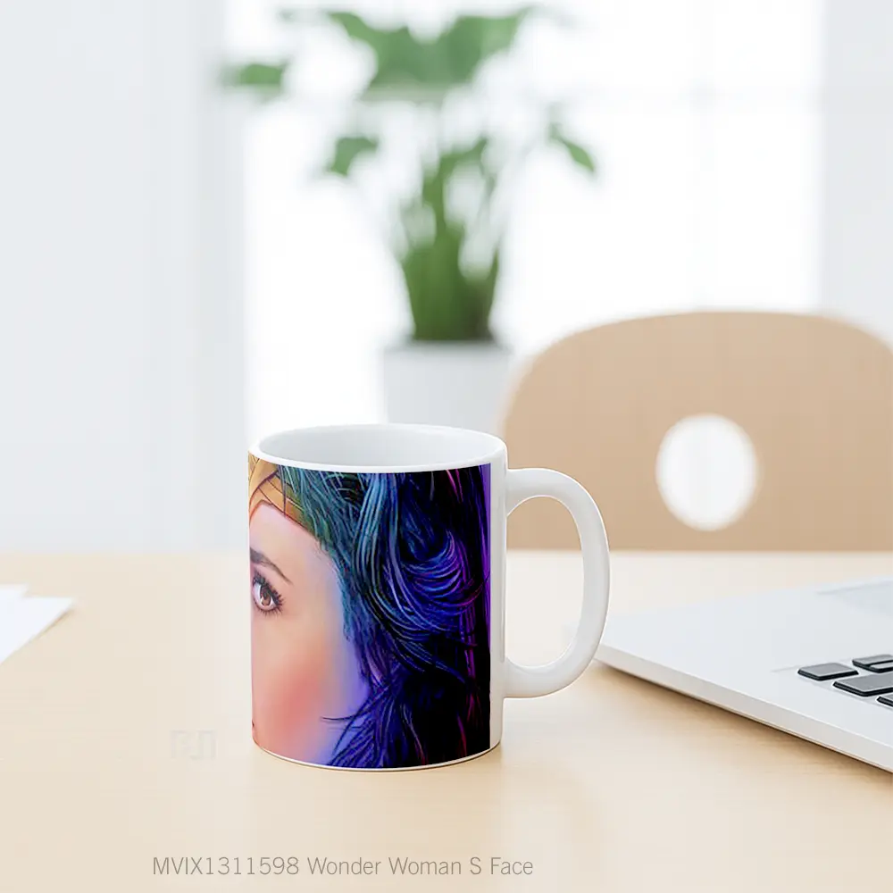 Mug Wonder Woman S Face Gelas Superhero - All-side / Desain