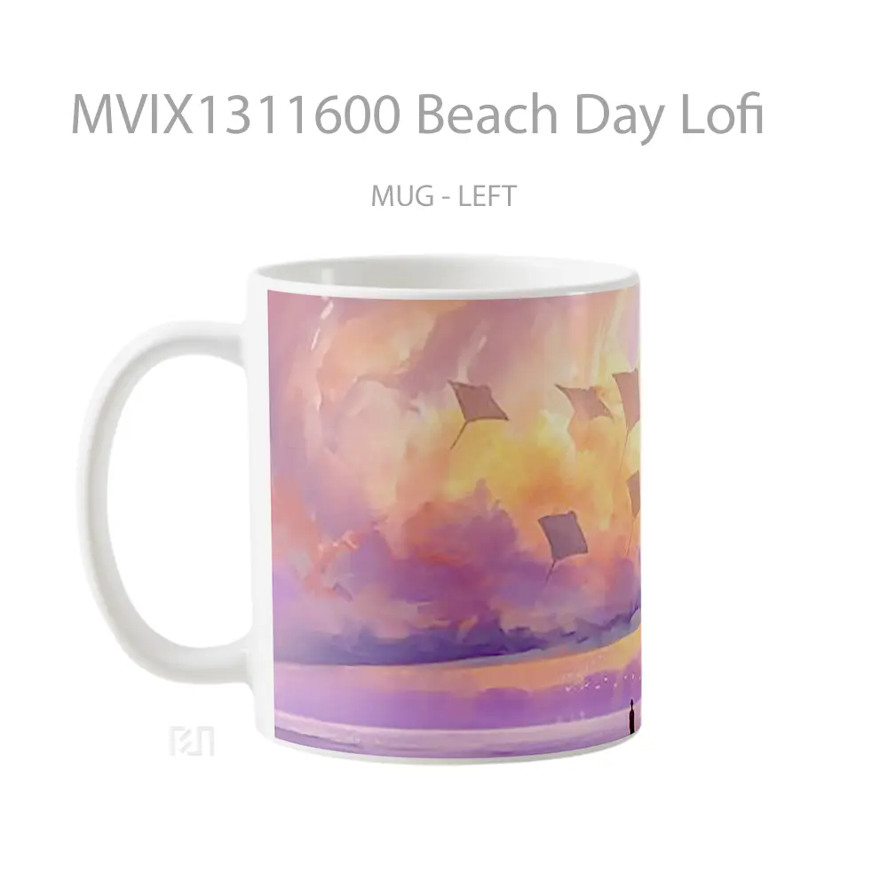 Mug Beach Day Lofi Gelas Pemandangan Alam - All-side / Desain