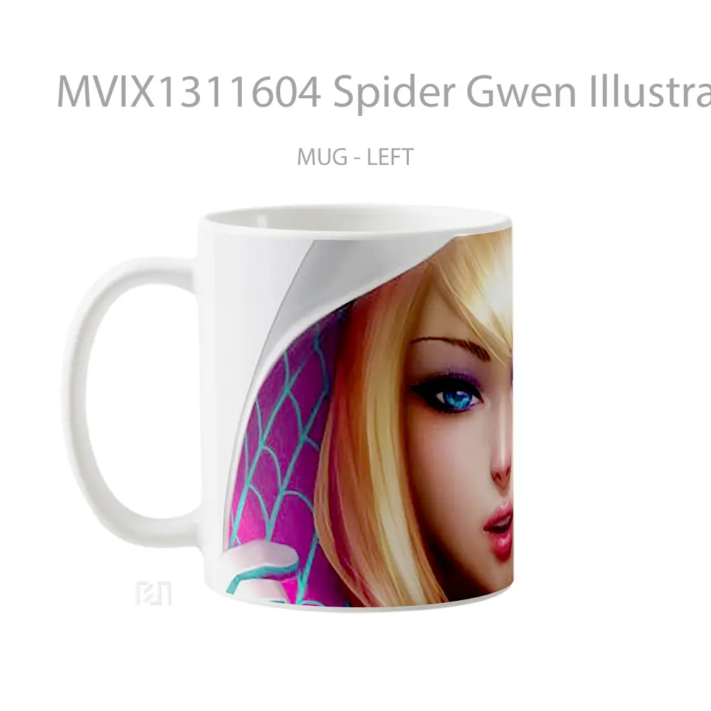 Mug Spider Gwen Illustration Gelas Seni Modern - All-side / Desain