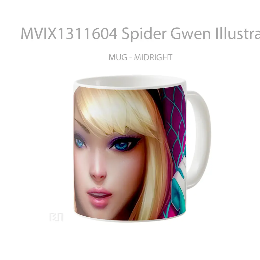 Mug Spider Gwen Illustration Gelas Seni Modern - All-side / Desain