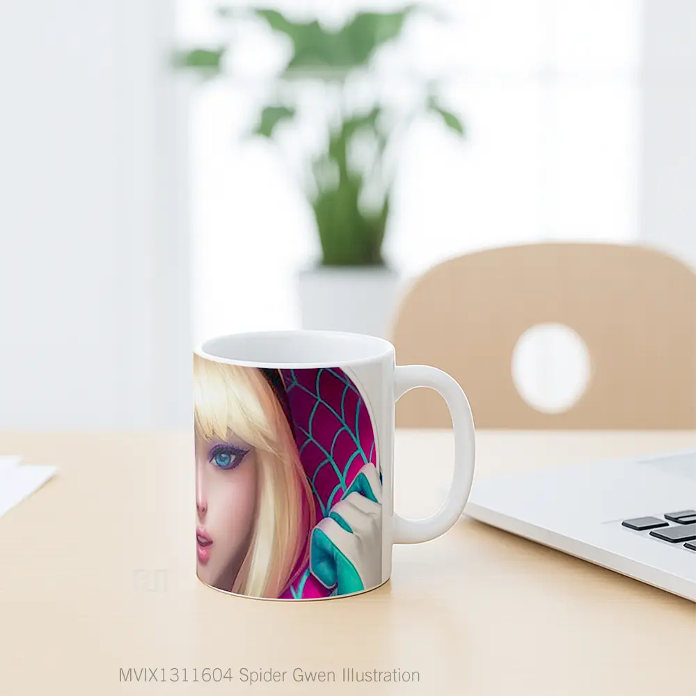 Mug Spider Gwen Illustration Gelas Seni Modern - All-side / Desain