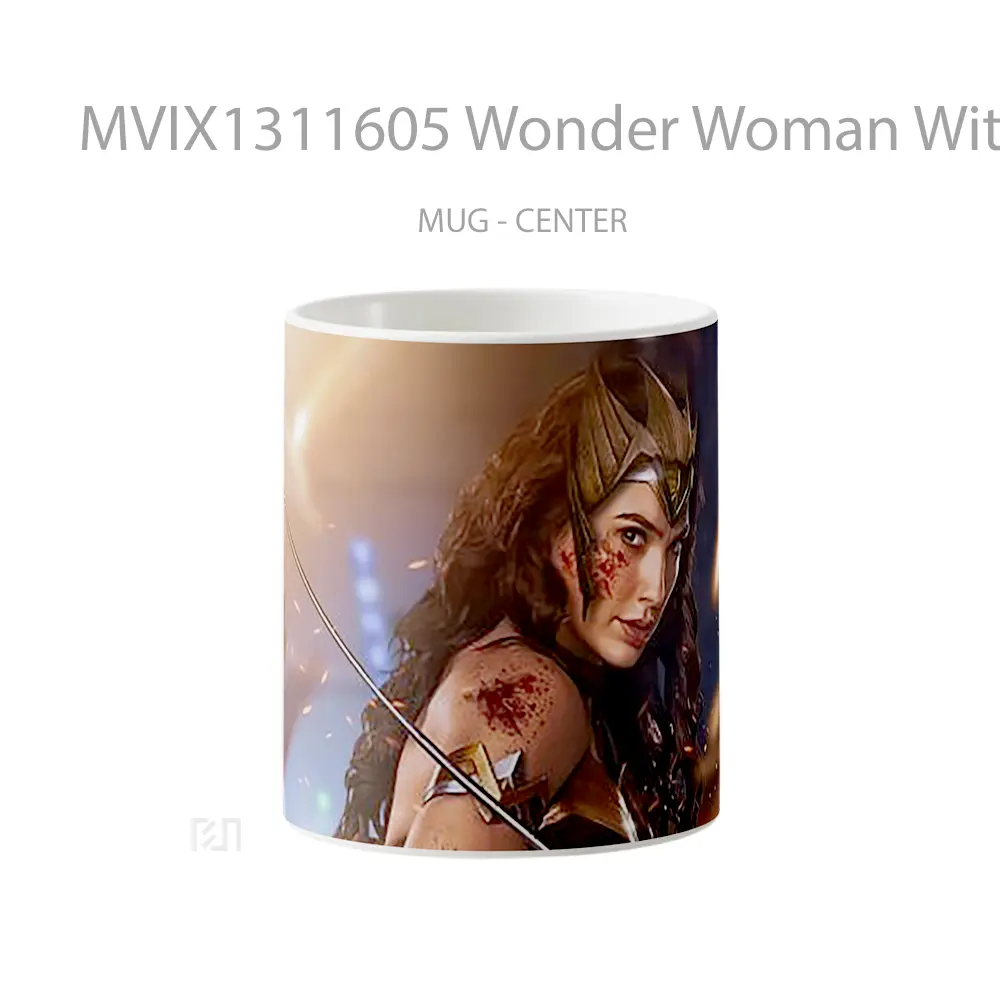 Mug Wonder Woman With Fight Marks Gelas Superhero