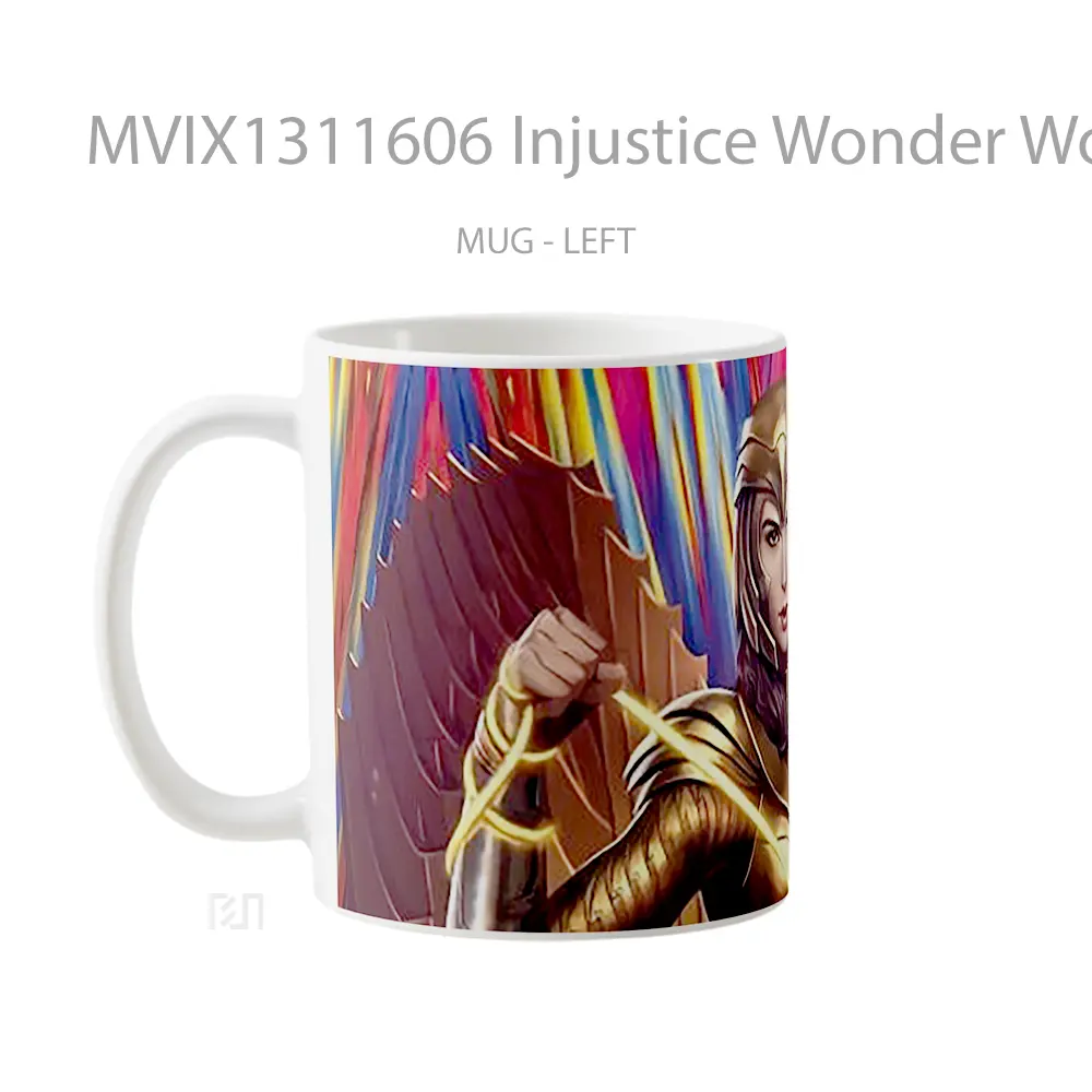 Mug Injustice Wonder Woman Gold Suit Gelas Superhero - All-side / Desain