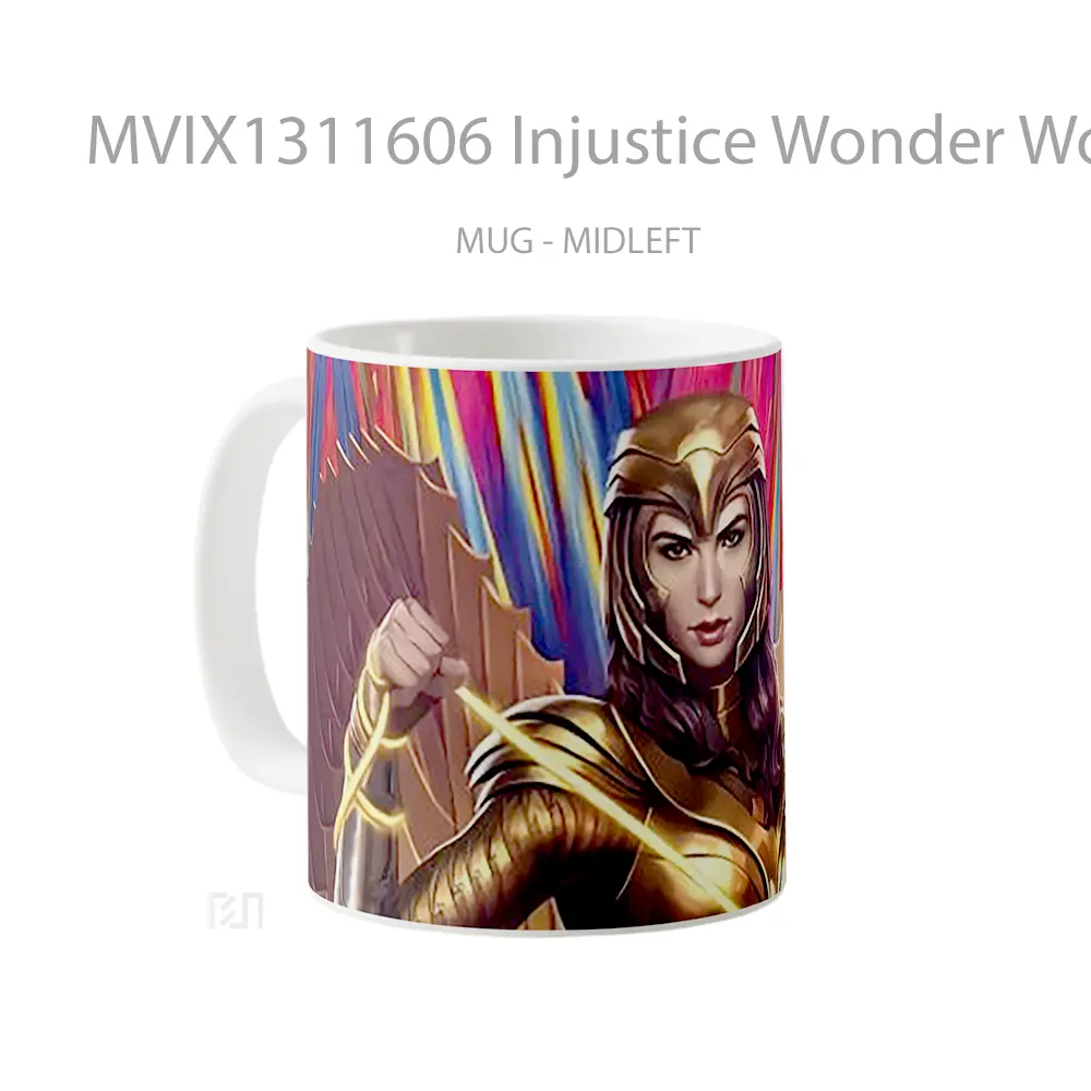 Mug Injustice Wonder Woman Gold Suit Gelas Superhero - All-side / Desain