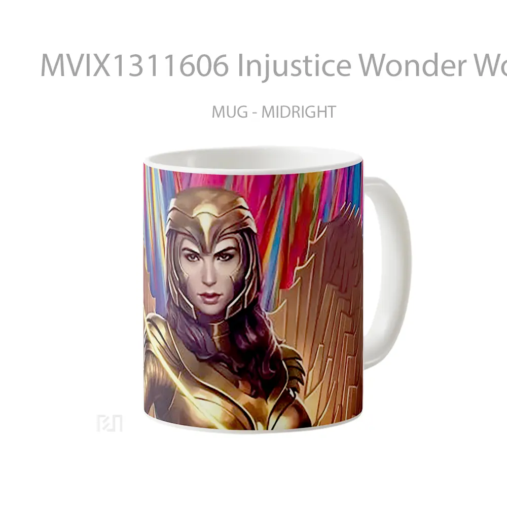 Mug Injustice Wonder Woman Gold Suit Gelas Superhero - All-side / Desain