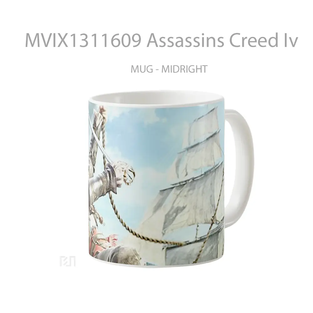 Mug Assassins Creed Iv Cangkir Gamer - All-side / Desain